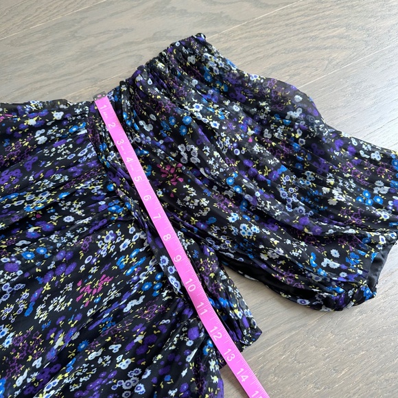 Ieena for Mac Duggal One Shoulder Floral Gown Maxi Dress Purple Chiffon Size 4 - Picture 11 of 13